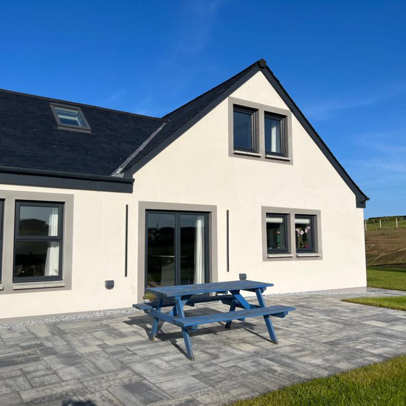 House with new decking in garden